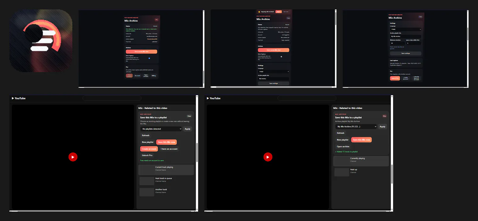 Mix Archive — YouTube mix to playlist gallery image