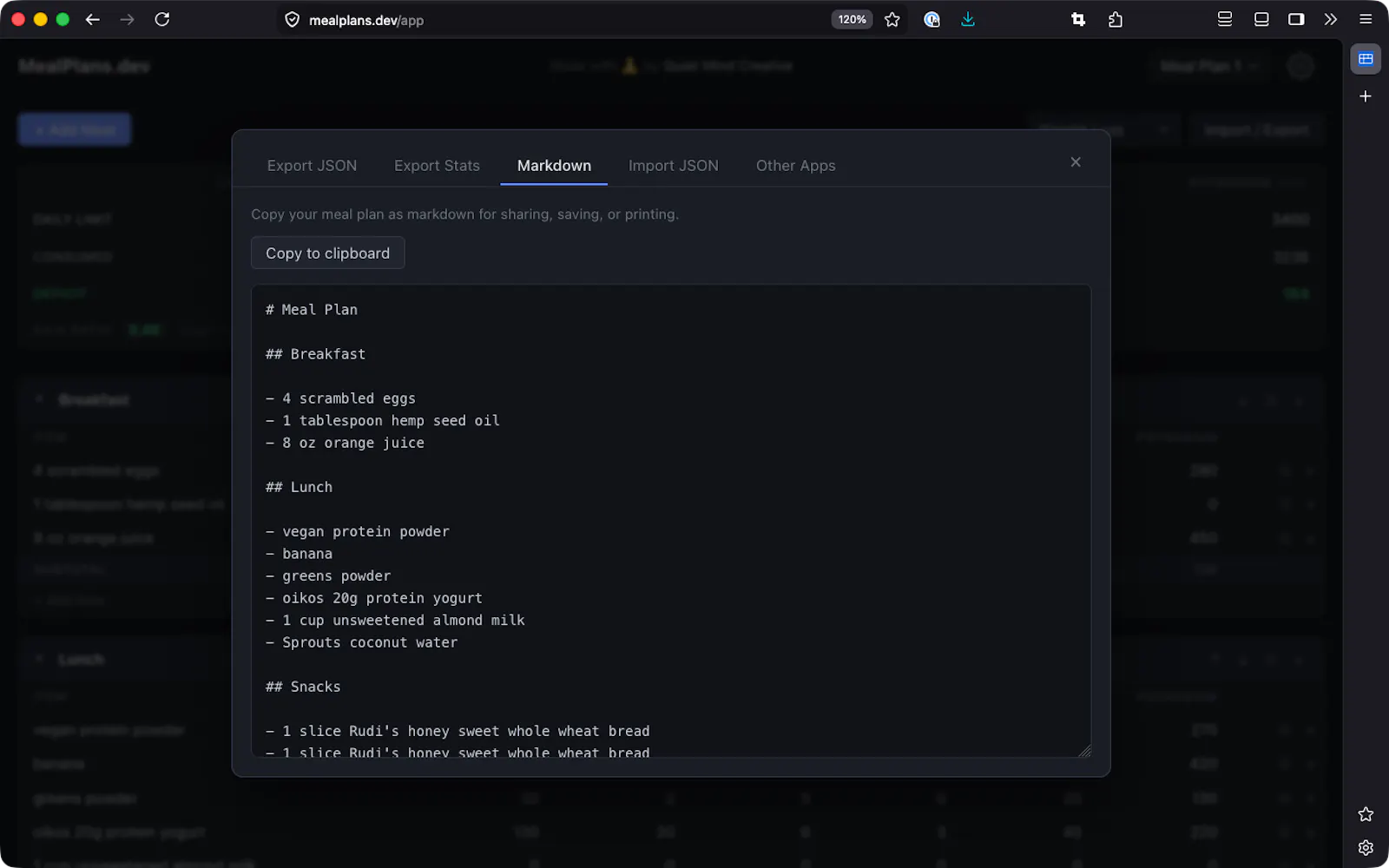 MealPlans.dev screenshot 4