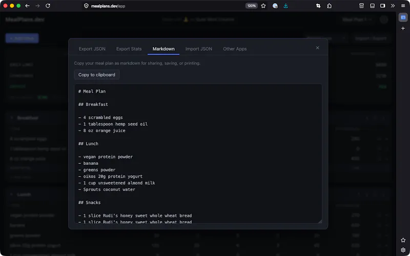 MealPlans.dev screenshot 4
