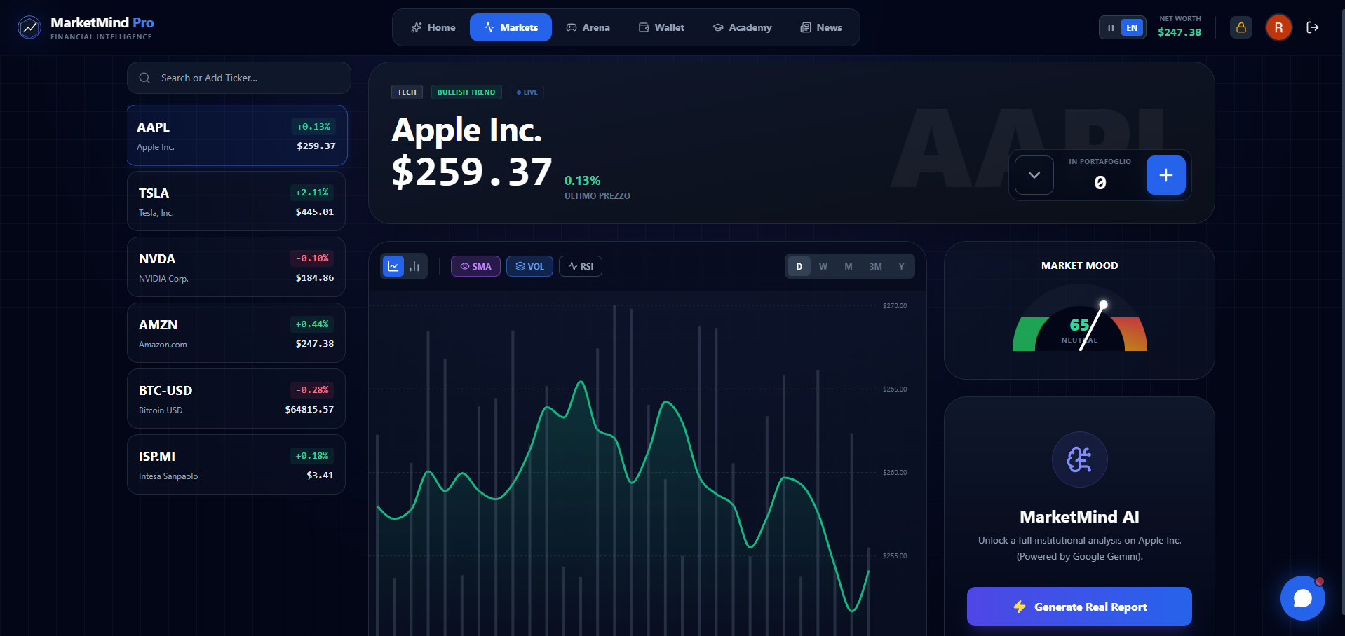MarketMind - Screenshot 2 showing product features and functionality