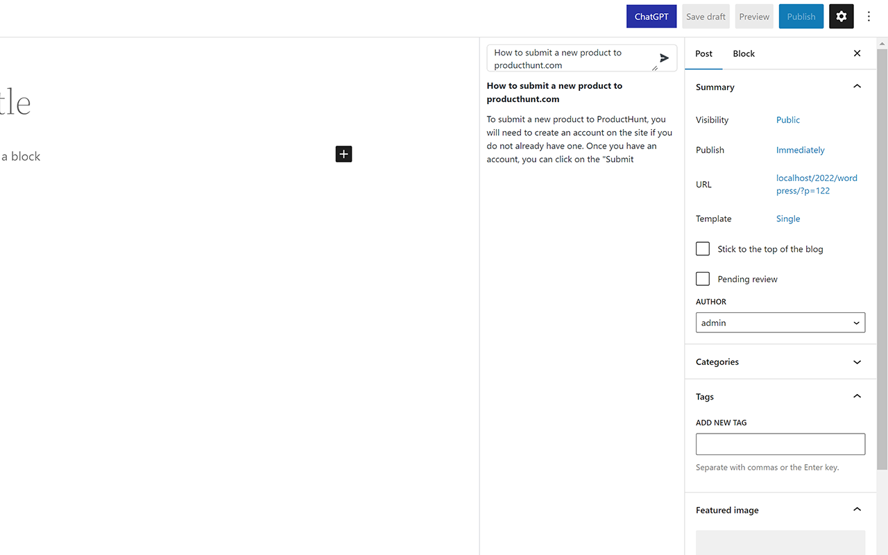 WordPress를위한 chatgpt - WordPress 편집기에 chatgpt를 추가하십시오 미디어 5