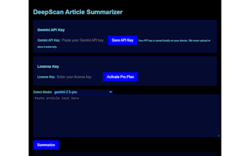 DeepScan Article Summarizer AI Extension gallery image