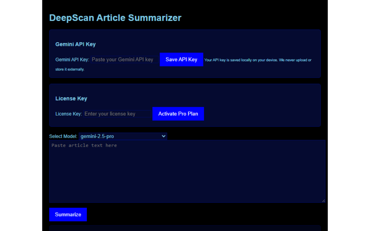 Média Extension de Summarizer Ai DeepScan 4