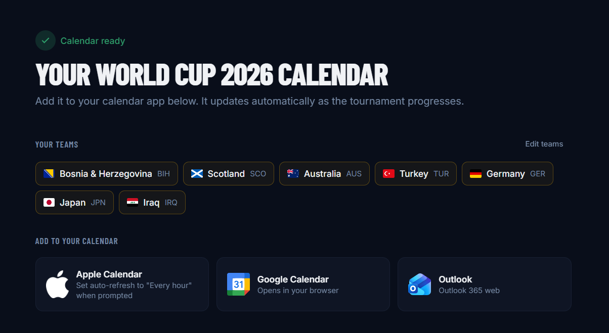 World Cup Calendar gallery image