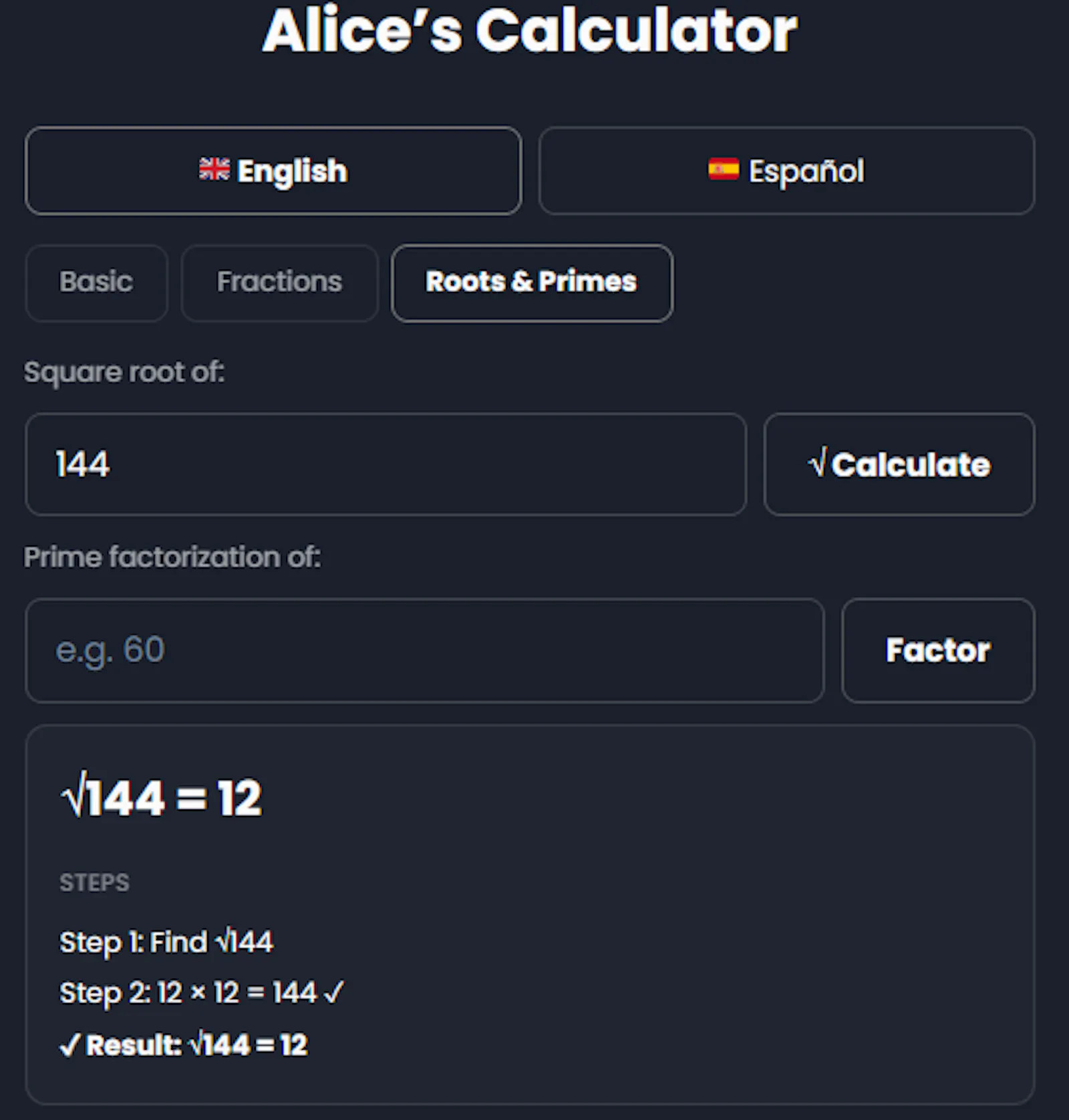 Calculadora Alicia screenshot 1