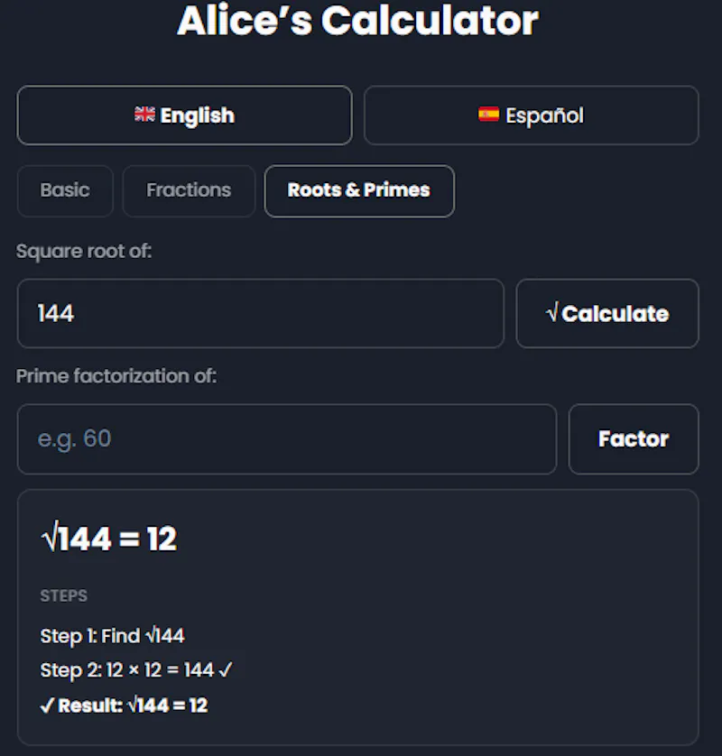 Calculadora Alicia screenshot 1