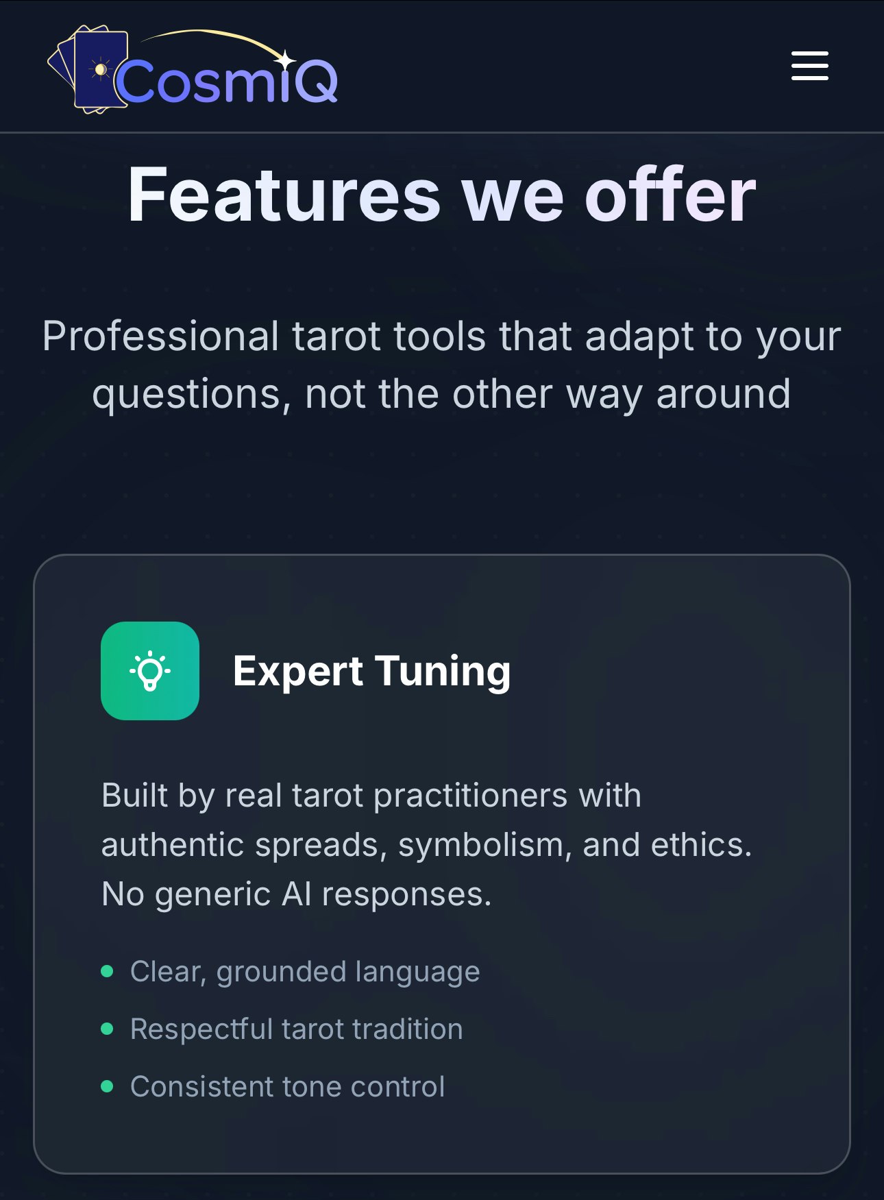 Média CosmiQ - Votre lecteur de tarot personnel 4