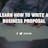 How to Write a Business Proposal ?