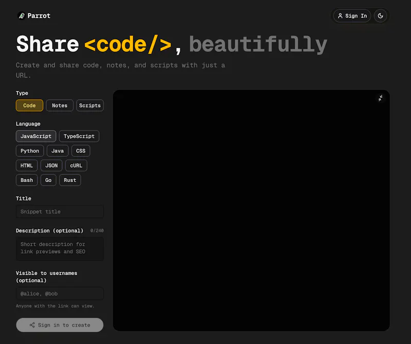 Parrot screenshot 1
