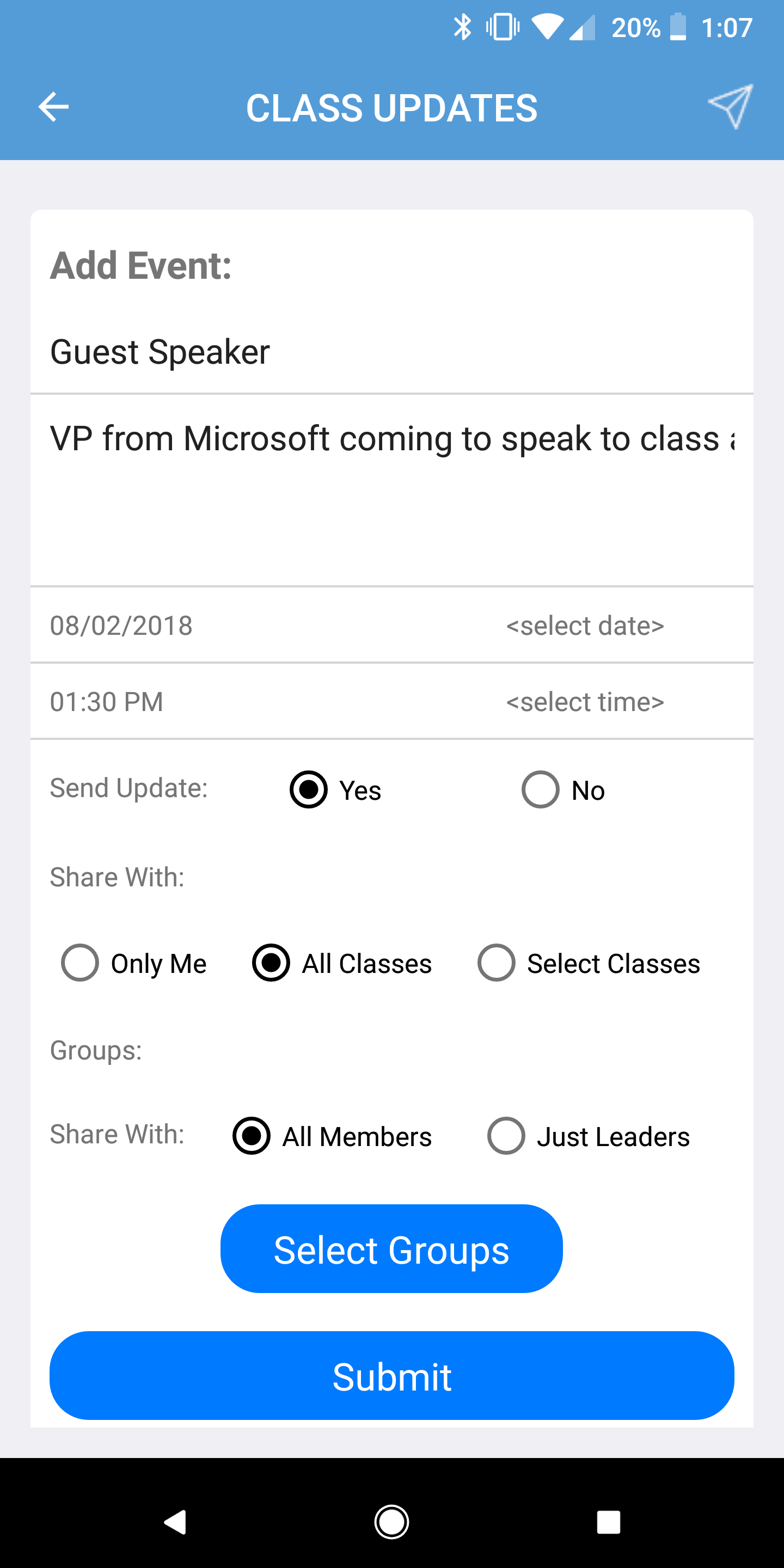Class Updates gallery image