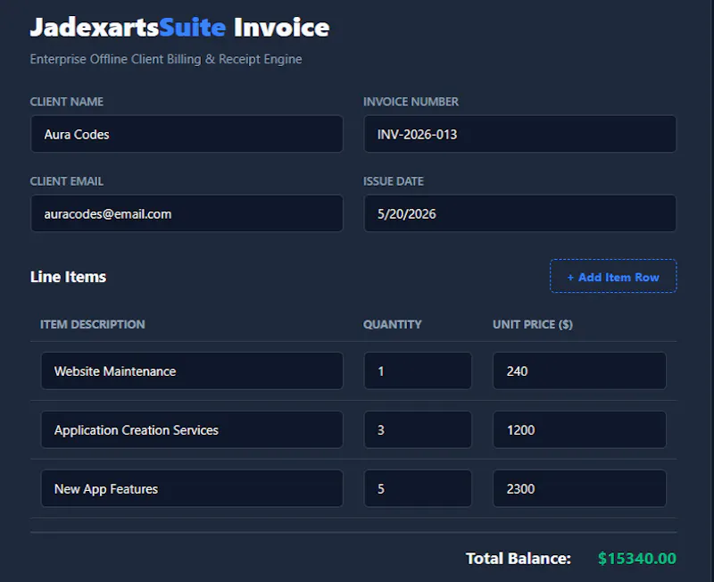 Jadexarts Suite Invoice Pro screenshot 1