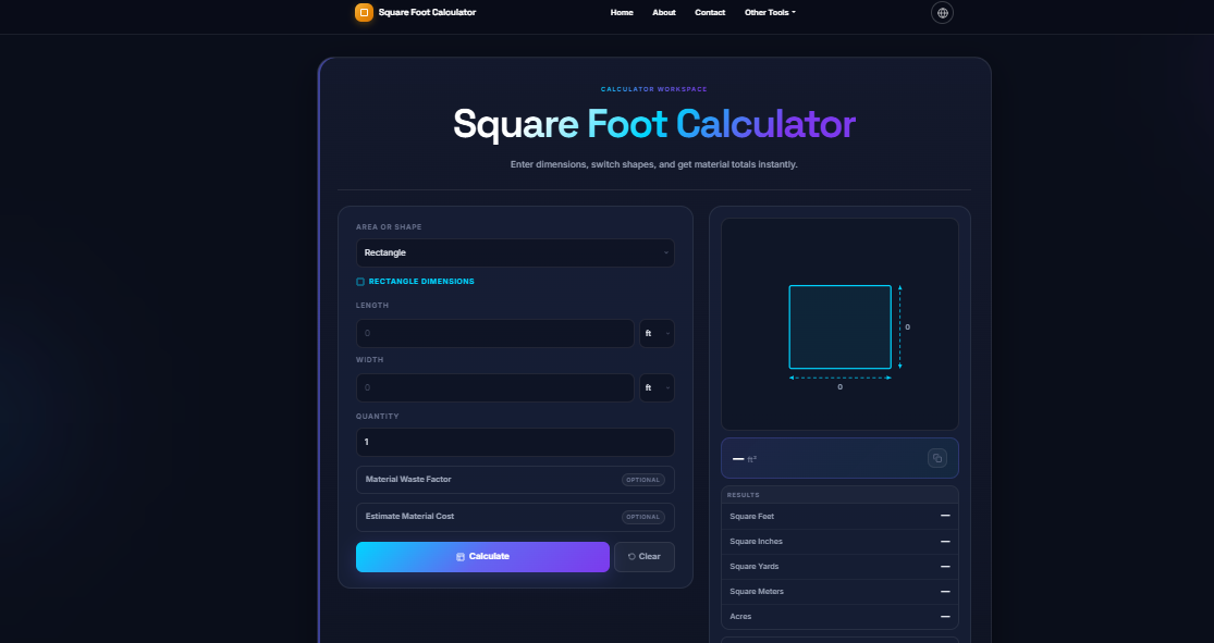 Square Foot Calculator gallery image