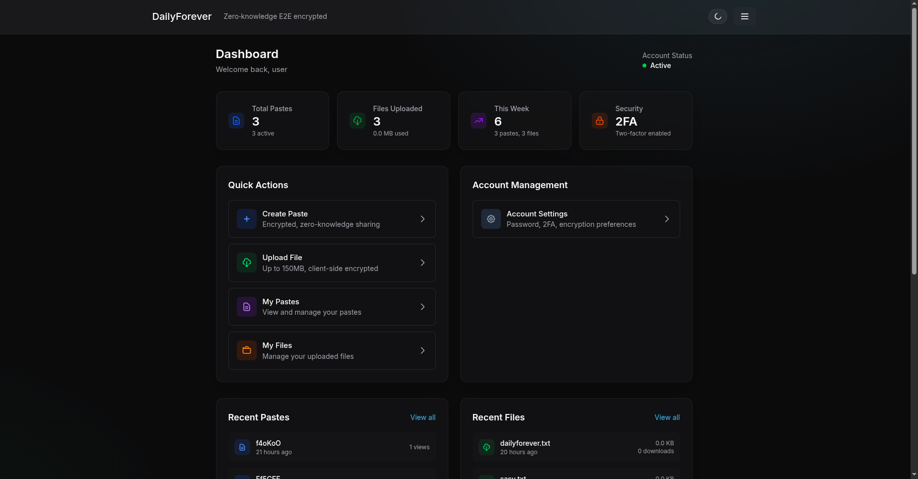 Média DailyForever - Plateforme Zero-Knowledge de bout en bout et de fichiers de fichiers 4
