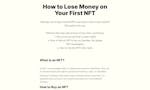 How to Lose Money on Your First NFT image