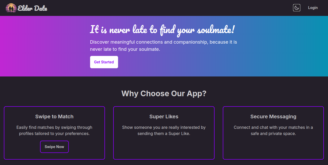 Elder -Datum - Dating Webapp Elderdate Social Medien 1