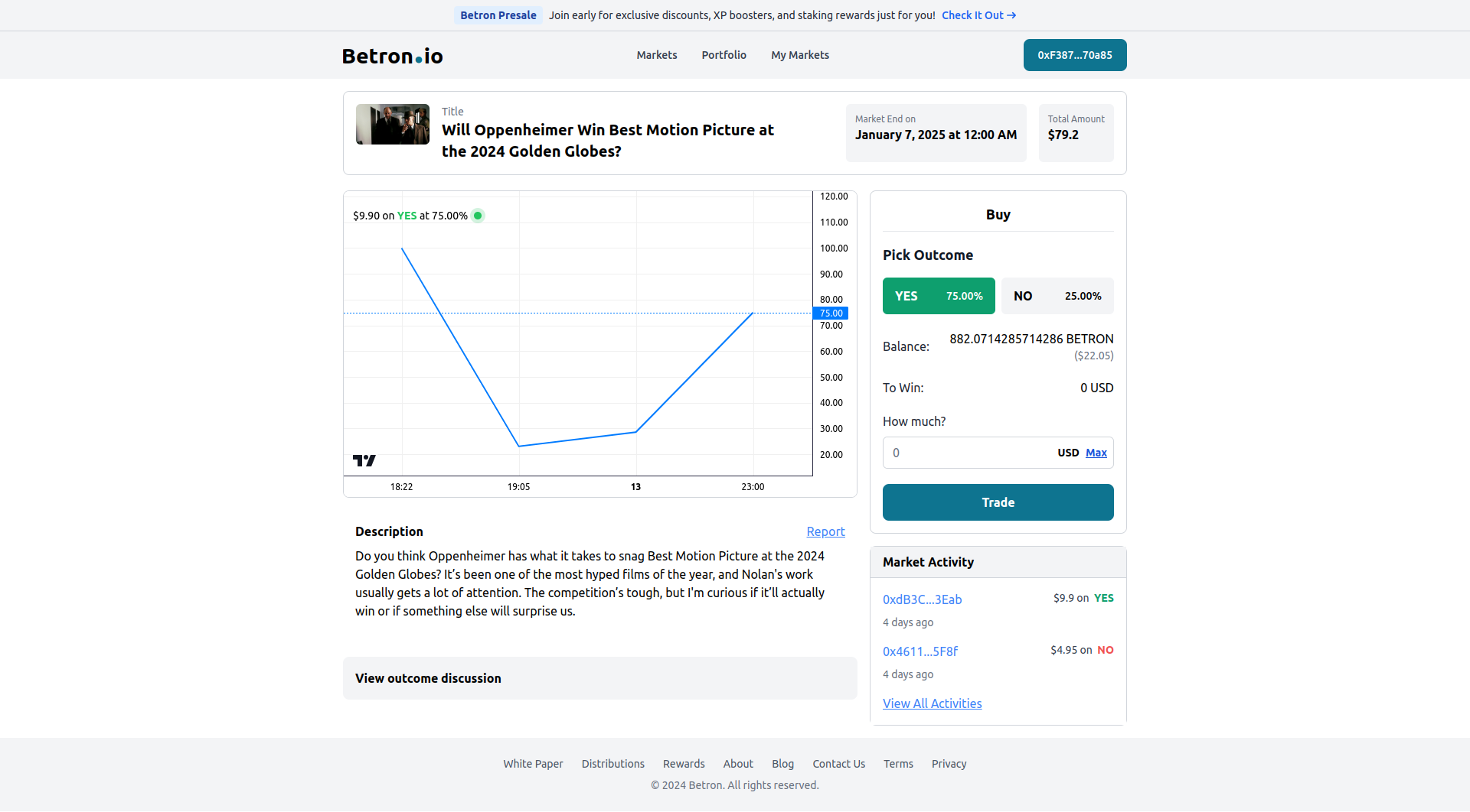Betron.io - Betron Markets : 암호화 베팅 및 예측 혁명 미디어 3