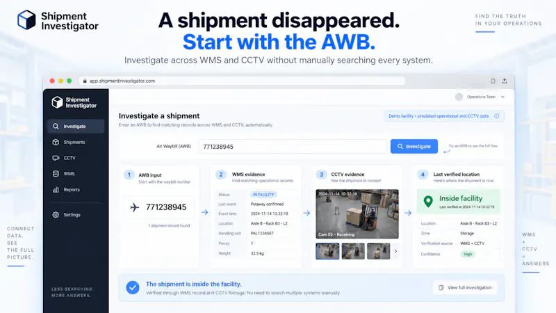 Shipment Investigator screenshot 2