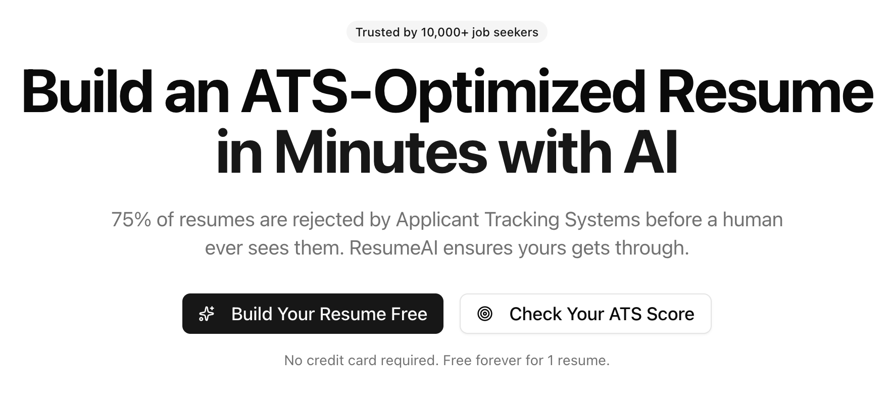ResumeAI - Screenshot 2 showing product features and functionality