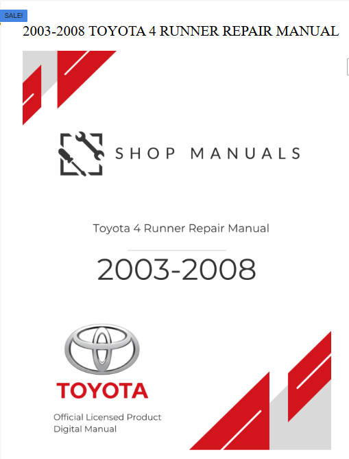 2003-2008 TOYOTA 4 RUNNER REPAIR MANUAL gallery image