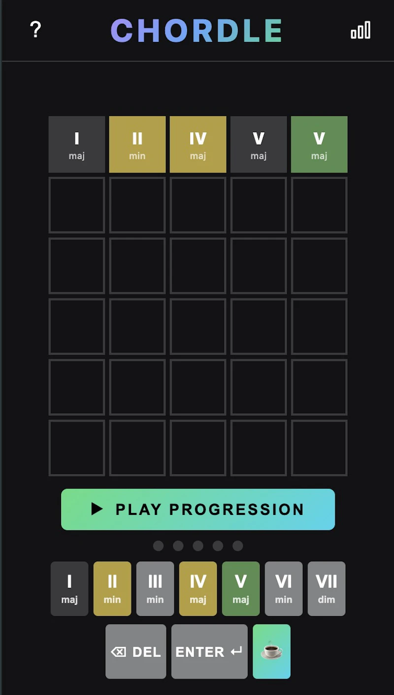 Chordle screenshot 1