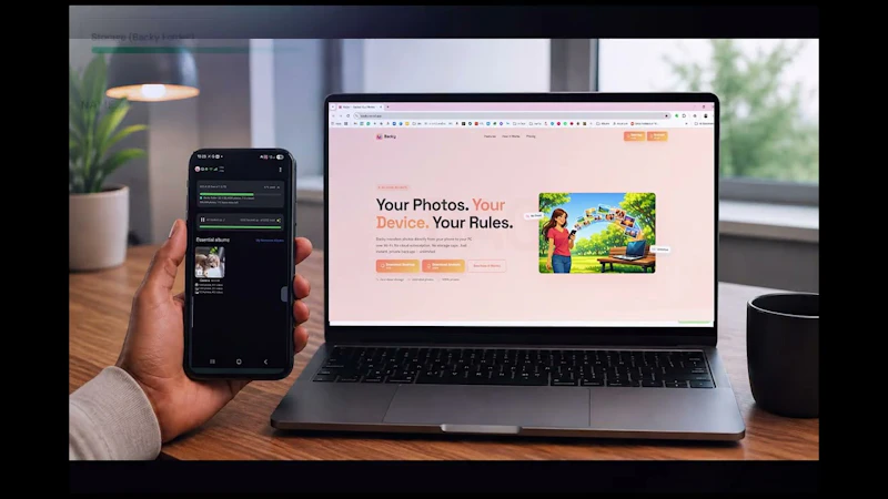 Backy - local photos backup to PC screenshot 1 (video preview)