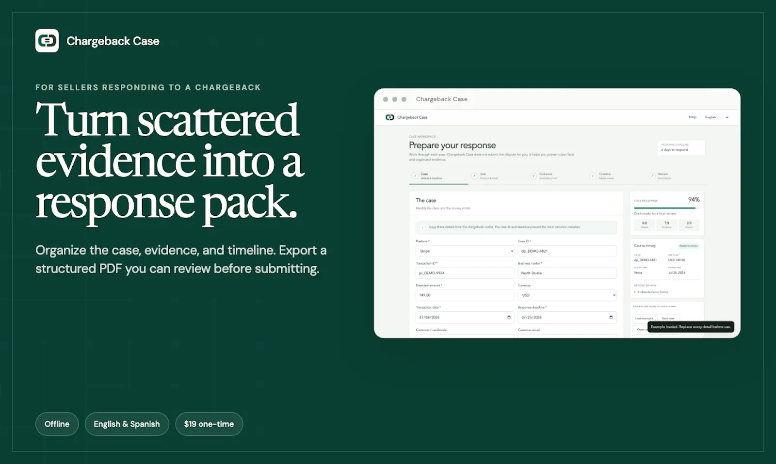 Chargeback Case screenshot 1