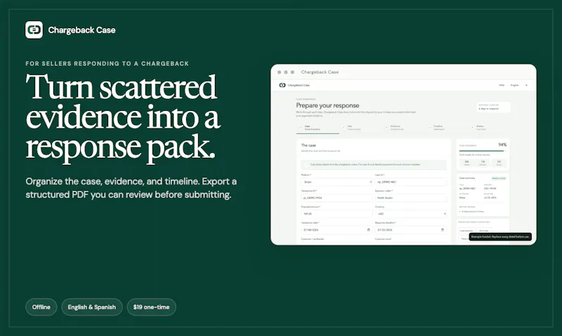 Chargeback Case screenshot 1