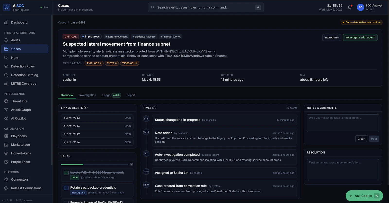 AiSOC screenshot 1