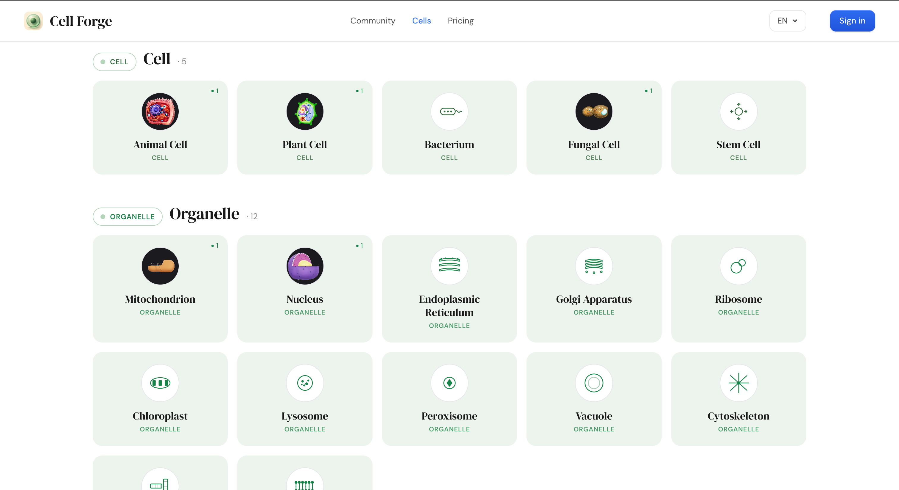 3D cell models from images — Cell Forge gallery image