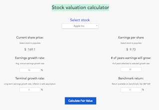 Stock valuation calculator gallery image