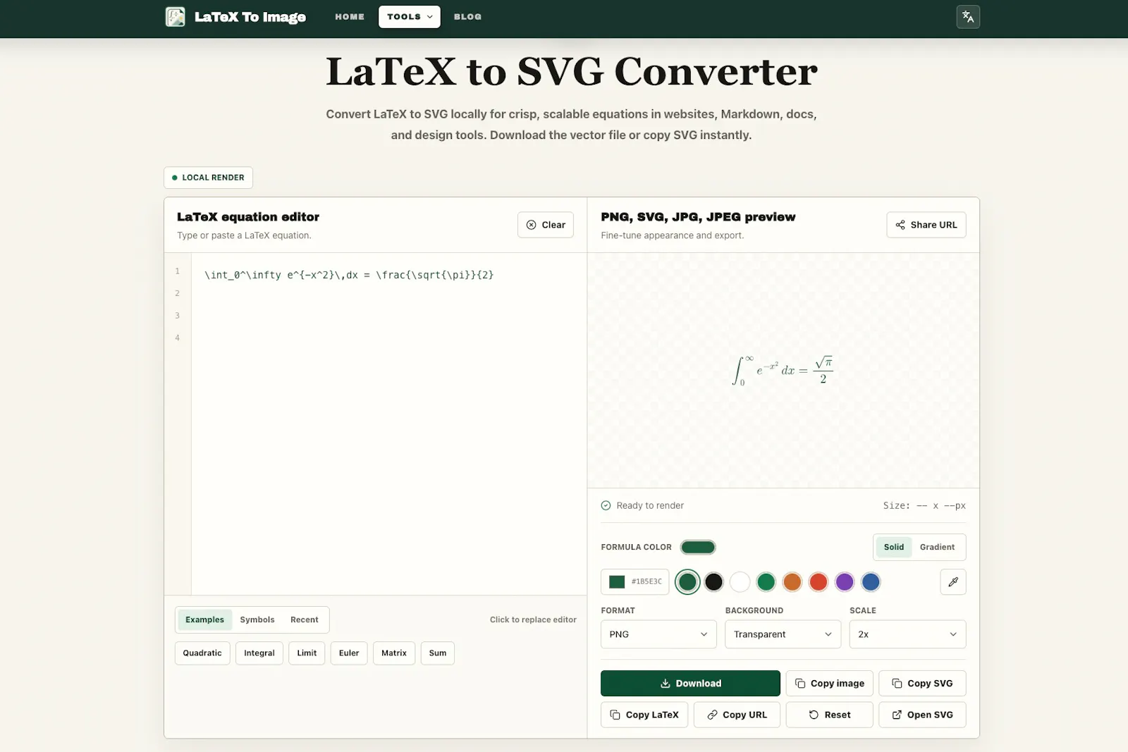 LaTeX To Image screenshot 2