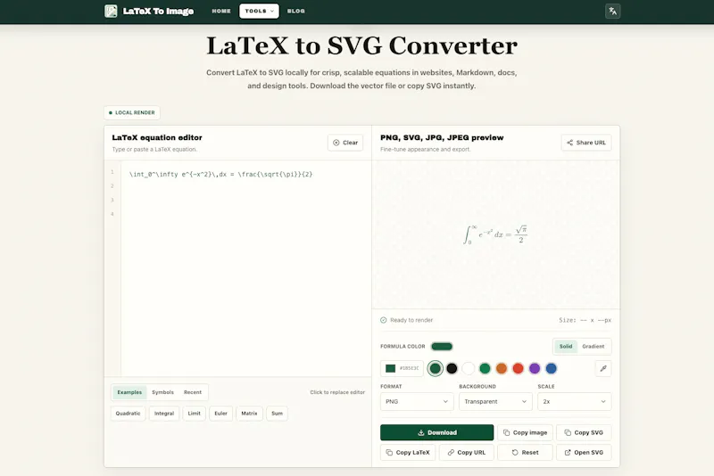 LaTeX To Image screenshot 2