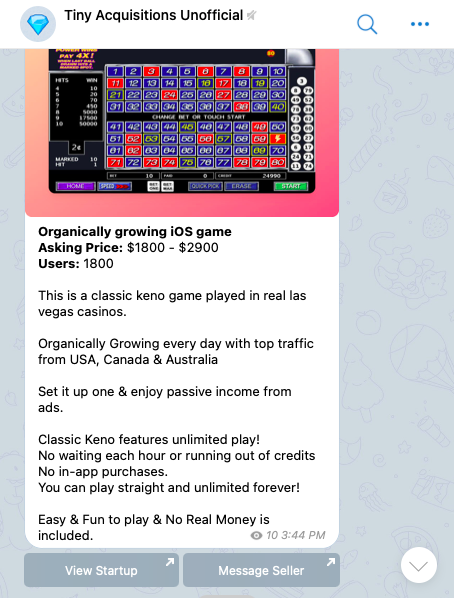 tinyacquisitions→电报 - 探索每天在电报上获取的新创业公司！媒体1
