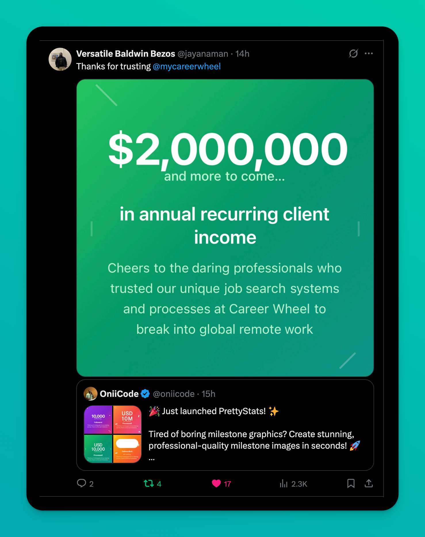 Prettystats - Cree gráficos bastante hitos para las redes sociales en segundos media 2
