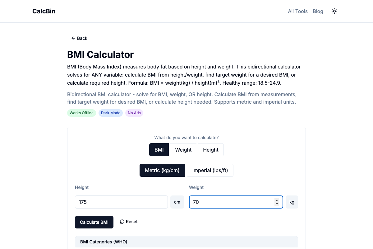 CalcBin - Screenshot 3 showing product features and functionality