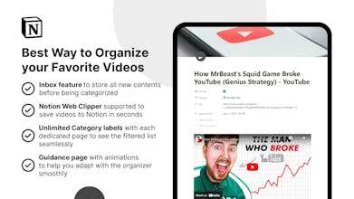 Capture d&rsquo;écran des fonctionnalités dynamiques de YouTube Video Organizer pour une organisation vidéo efficace