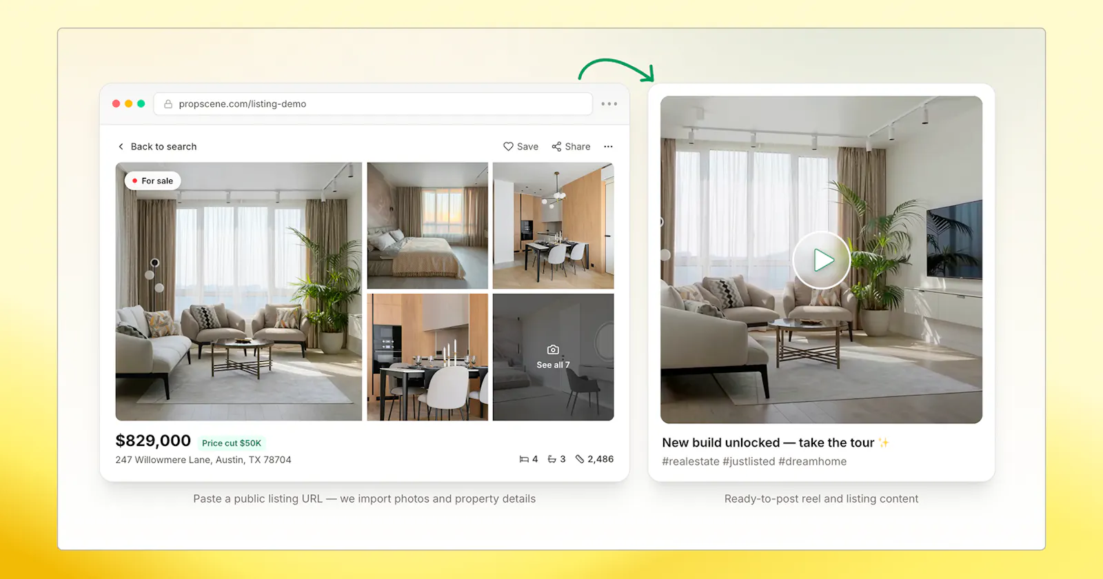 Property listing into marketing content screenshot 3