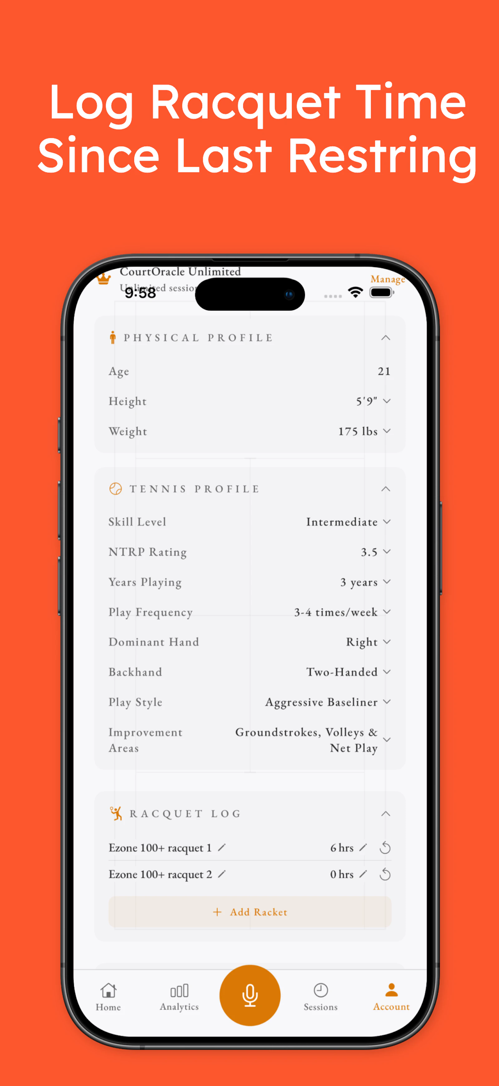 CourtOracle Tennis Journal screenshot 5