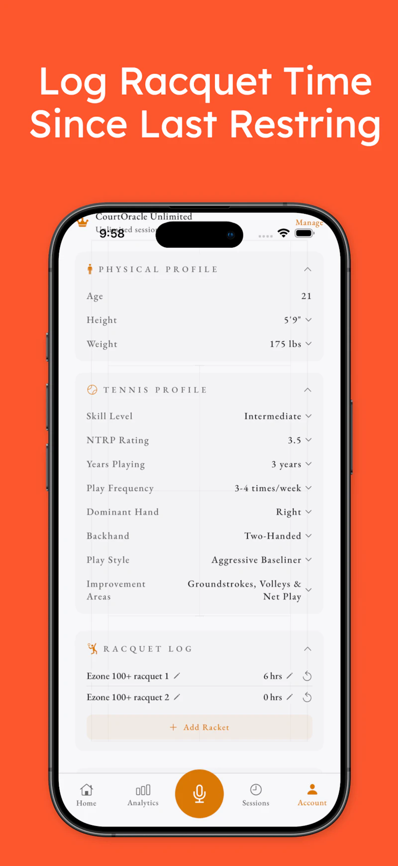 CourtOracle Tennis Journal screenshot 5