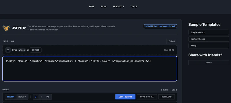 JSON Ox screenshot 2