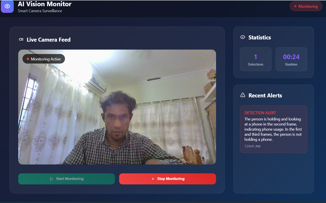 Media AI Vision Monitor - Pemantauan webcam berkuasa AI dengan pengesanan objek masa nyata 2