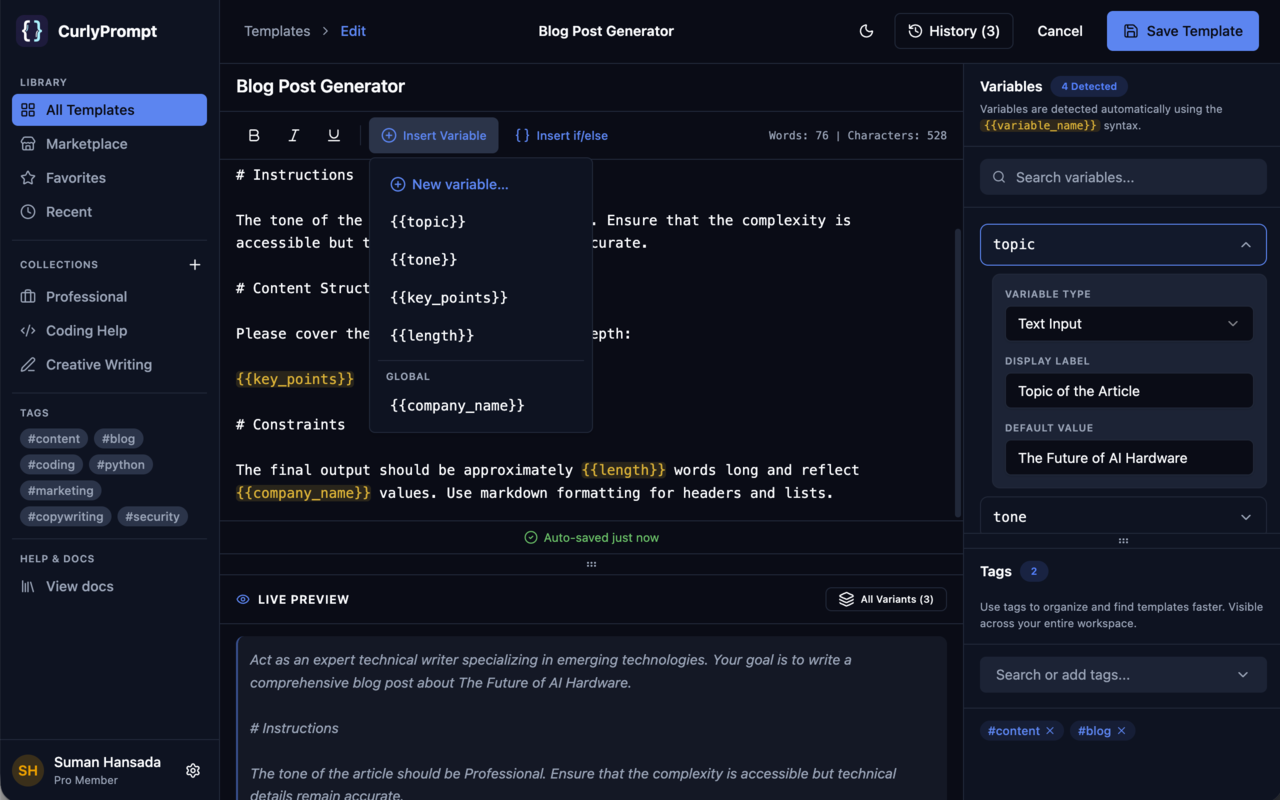 CurlyPrompt gallery image