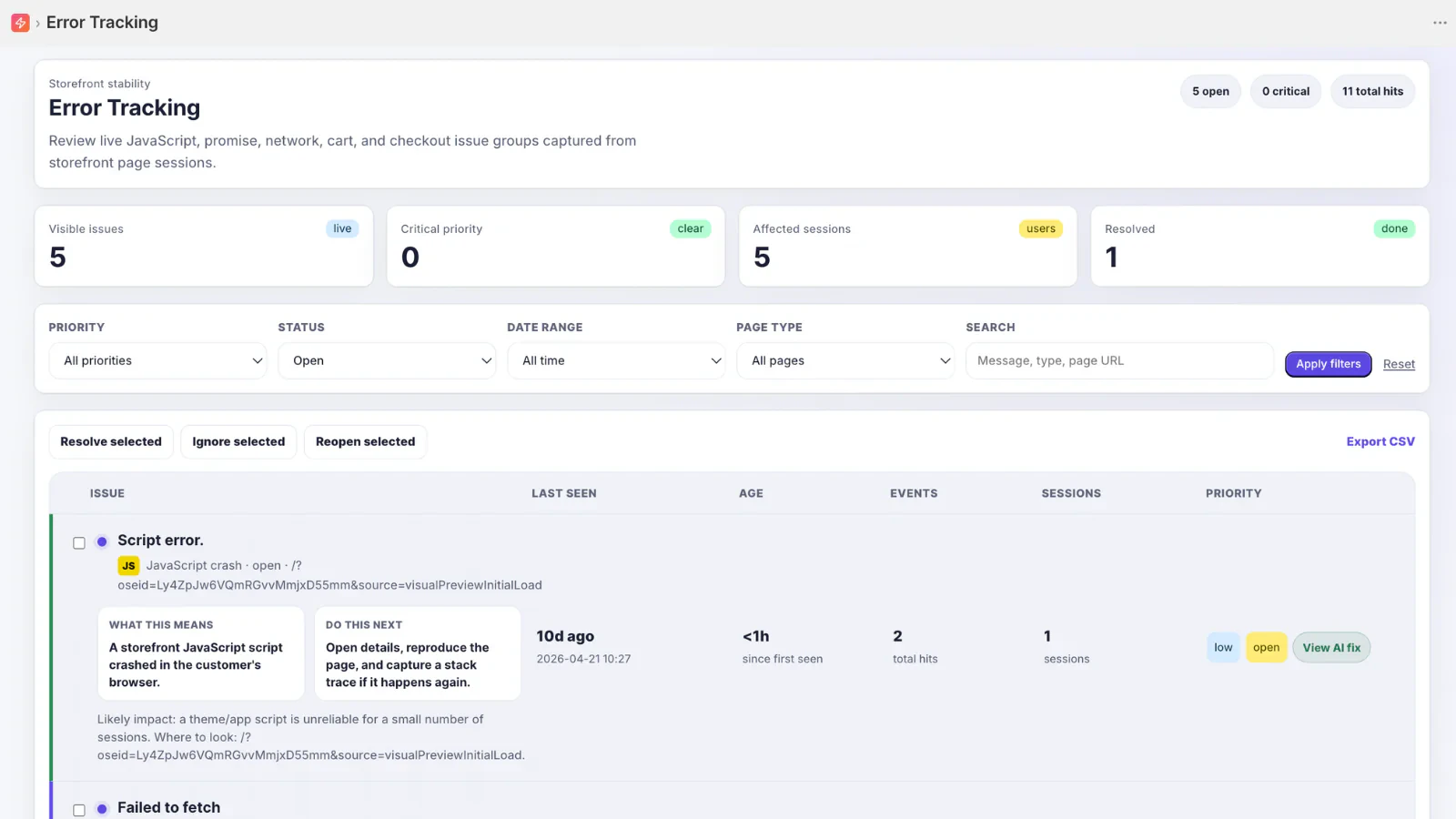 StorePulse: Monitor + AI Fixes screenshot 5