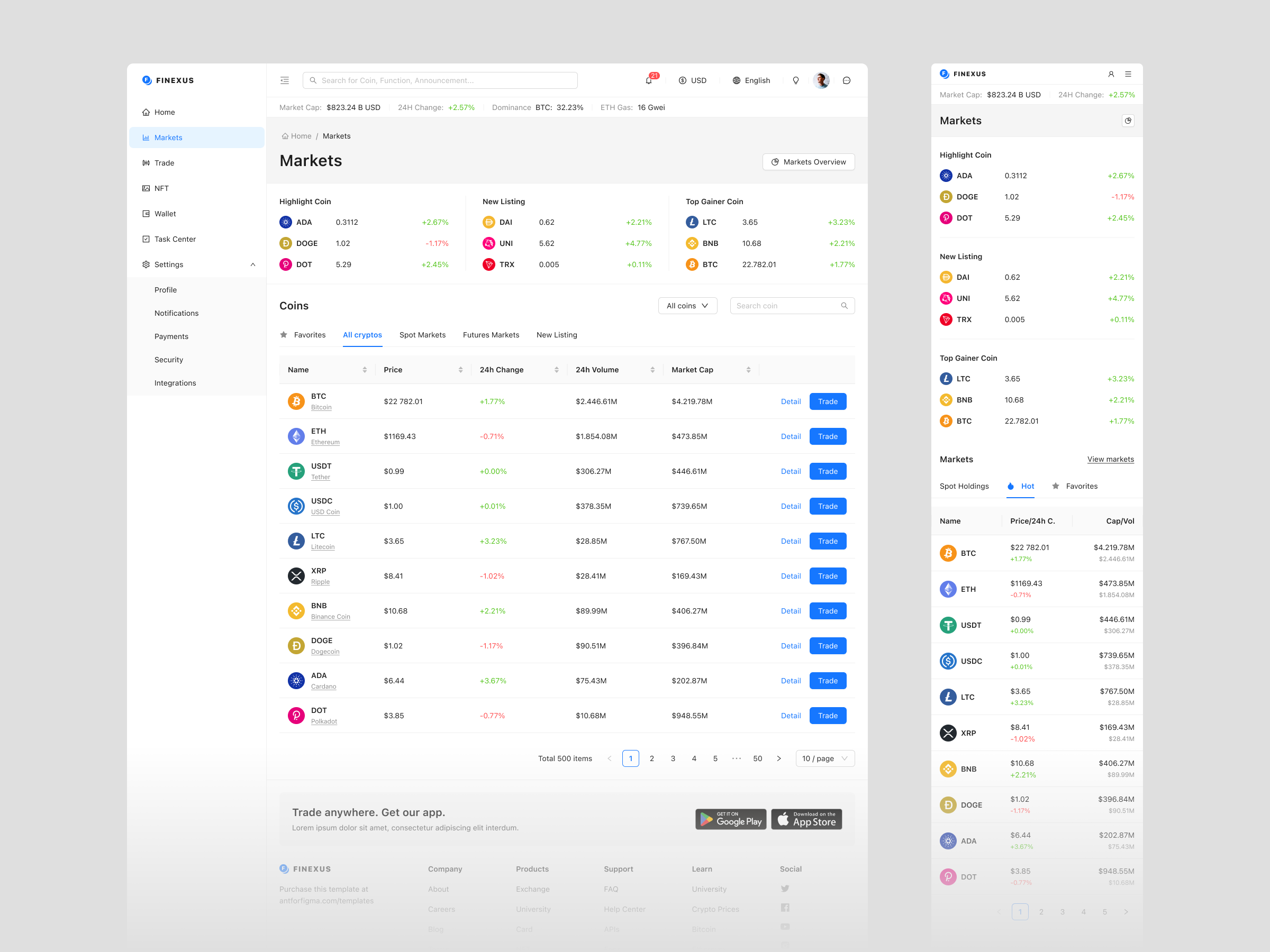 Krypto- und Finanzvorlage für Figma media 1