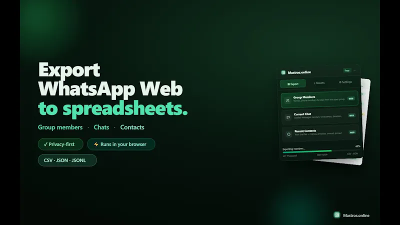 Mastros - Whatsapp Scraper screenshot 1 (video preview)