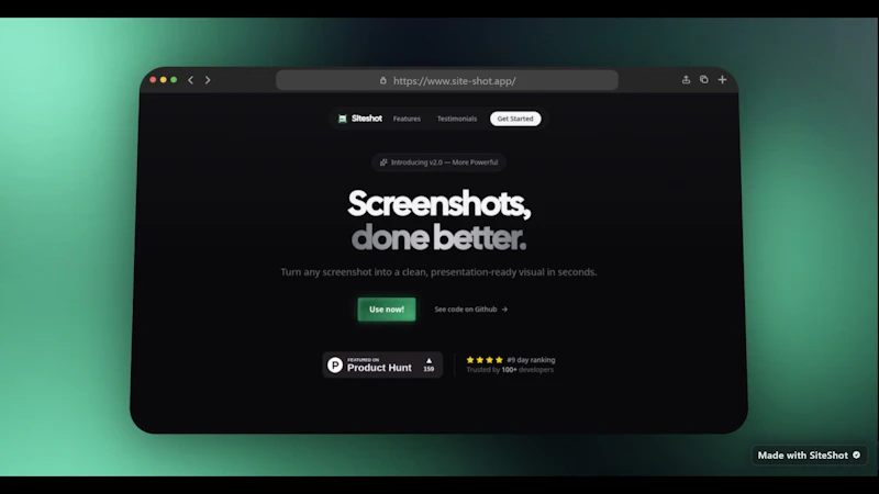 SiteShot screenshot 1 (video preview)
