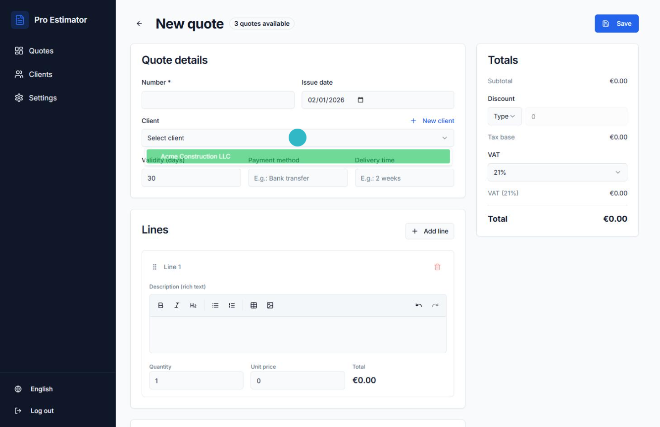 Professional Estimator gallery image