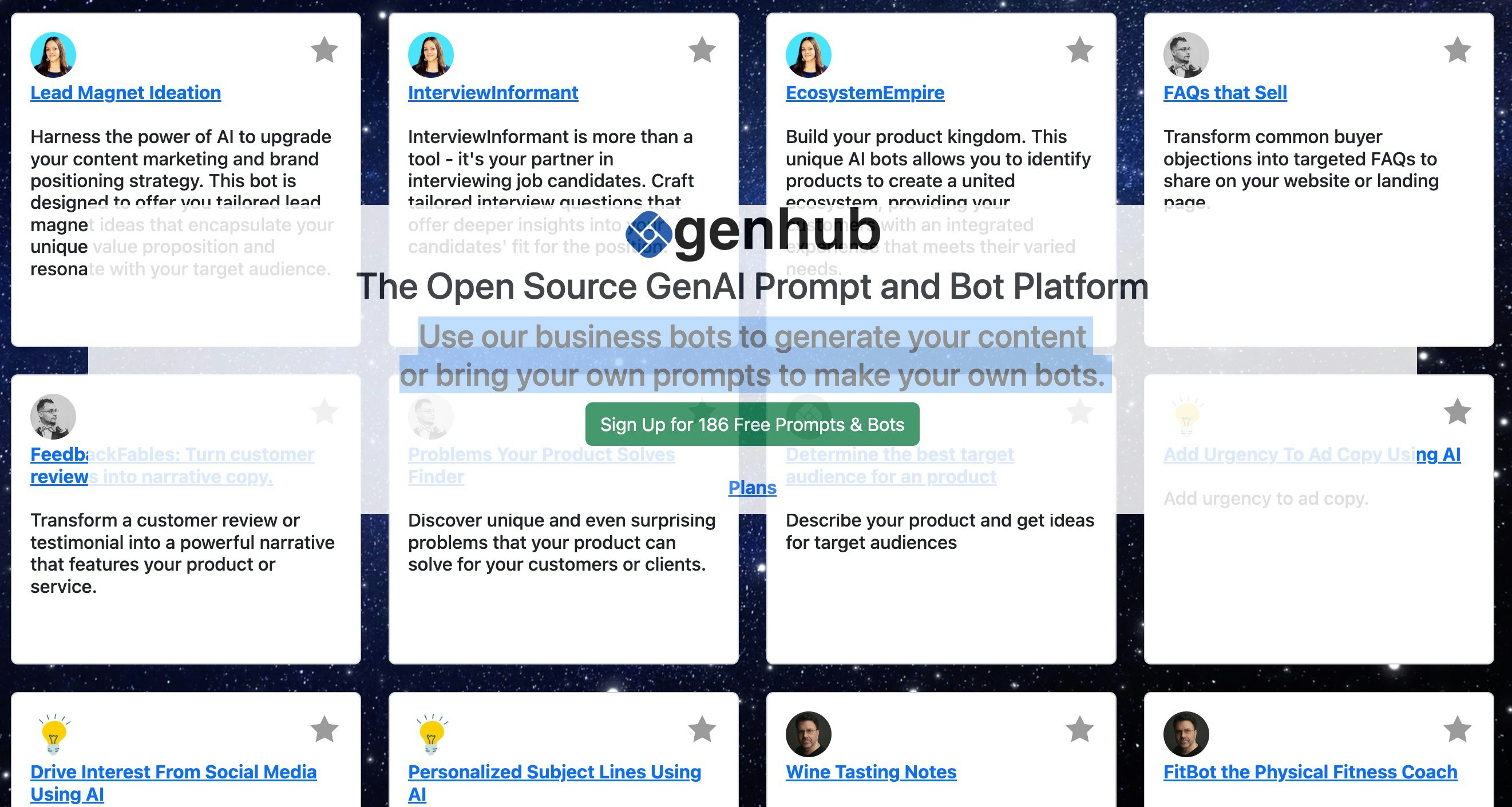 GenHub AI Beta - Social network to create, run, and share GenAI bots media 1