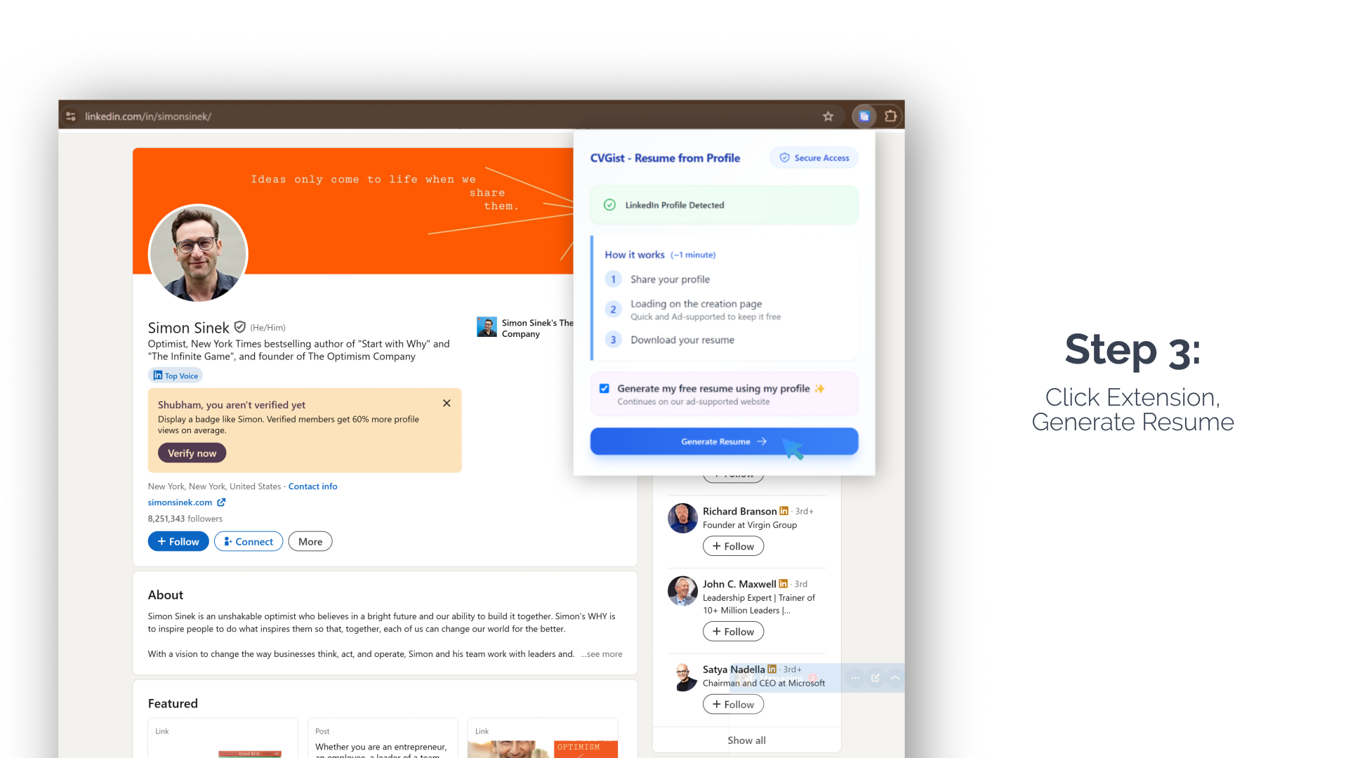 LinkedIn для возобновления, Cvgist media 5