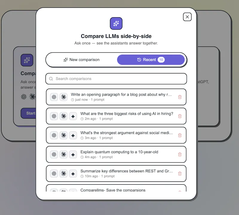 CompareLLMS screenshot 3